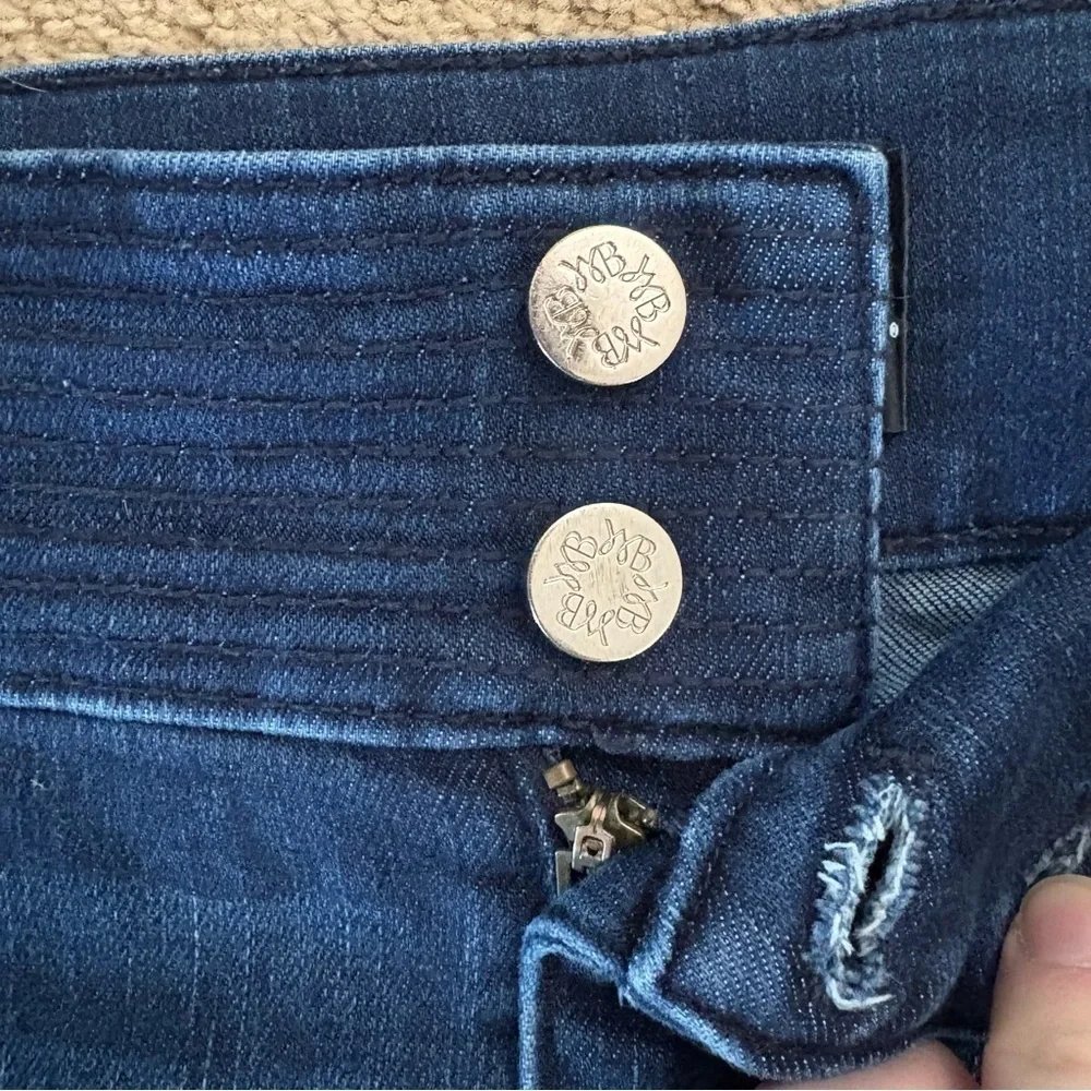 White House Black Market Dark Blue Flare Jeans Extra High-Rise Trouser Size 8 - Picture 4 of 13